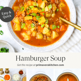 Titled Photo Collage (and shown): Hamburger Soup