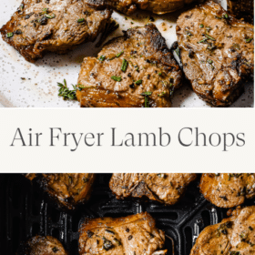 Titled Photo Collage (and shown): Air Fryer Lamb Chops