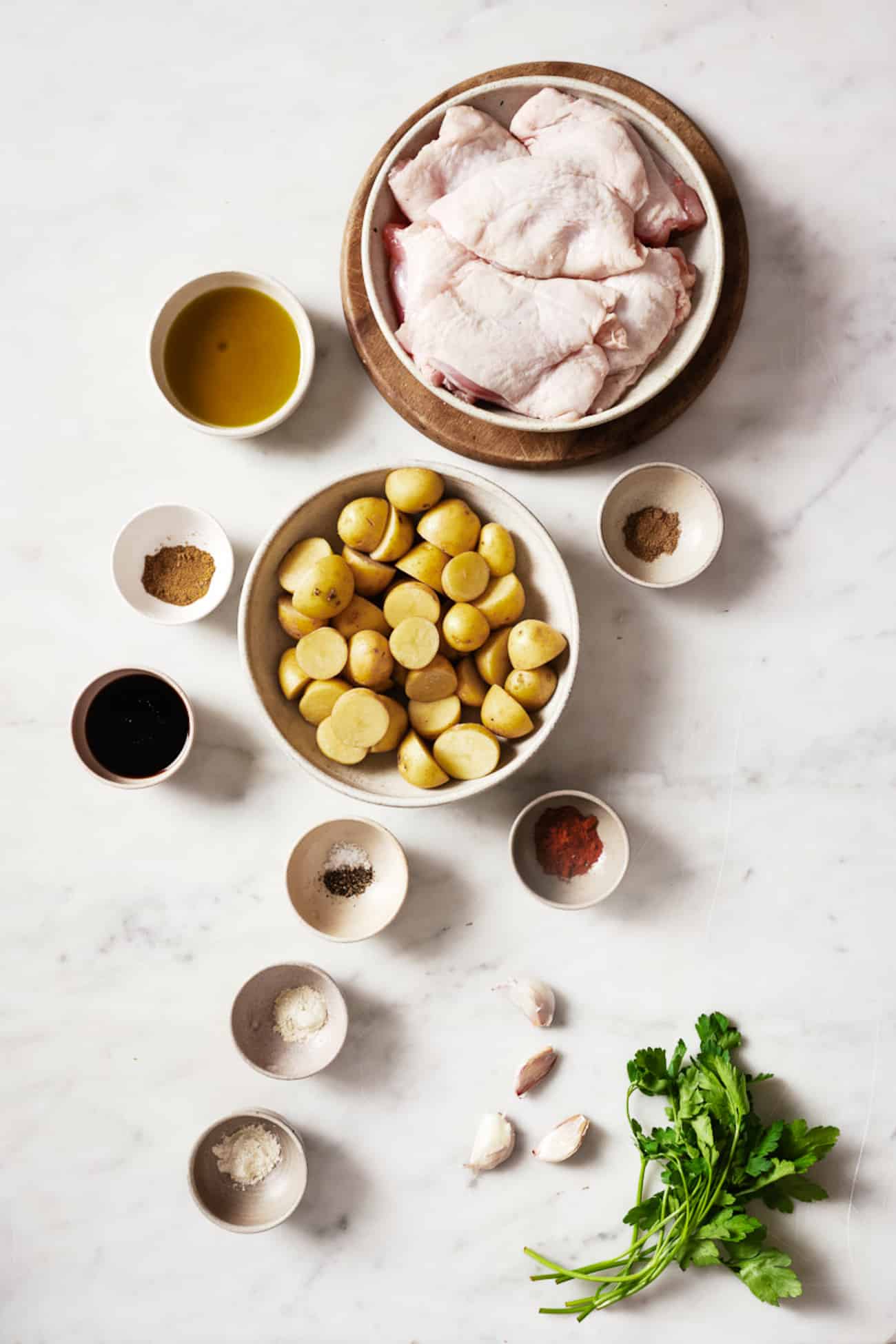 Pre-measured ingredients.