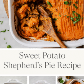 Titled Photo Collage (and shown): Sweet Potato Shepherd's Pie