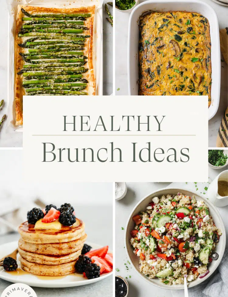 Titled Photo Collage (and shown): Healthy Brunch Ideas