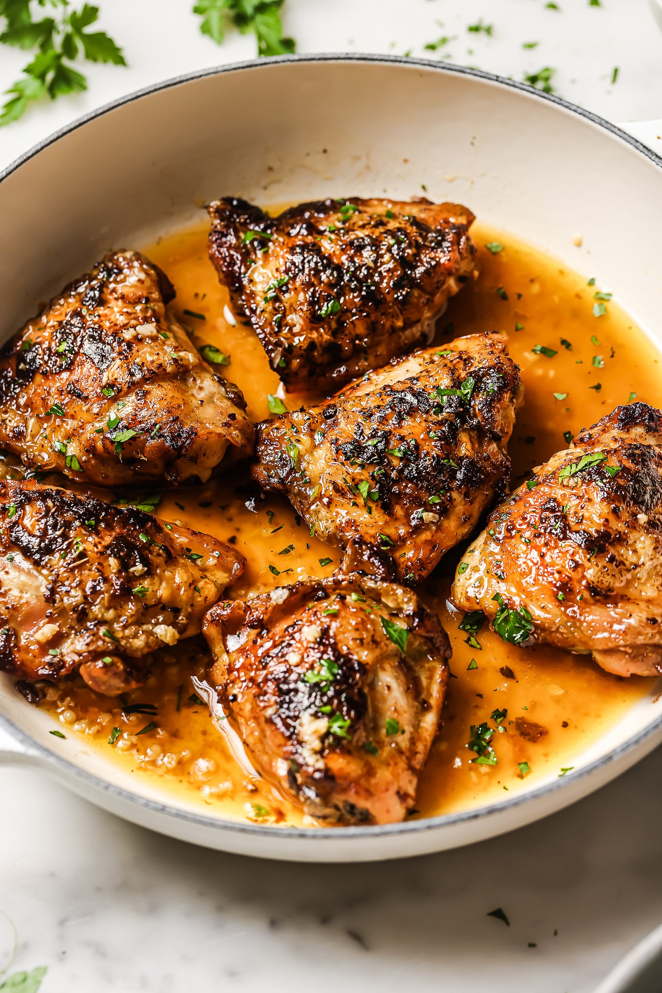 Pan Seared Chicken Thighs Primavera Kitchen One For All