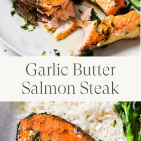 Titled Photo Collage (and shown): Salmon Steak