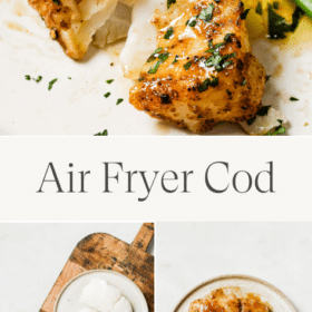 Titled Photo Collage (and shown): Air Fryer Cod