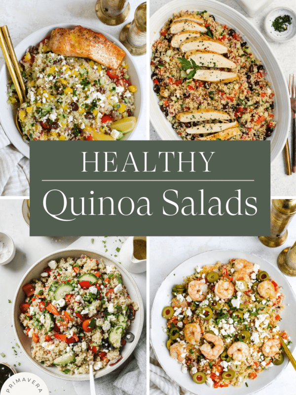 Titled Photo Collage (and shown): Healthy Quinoa Salad
