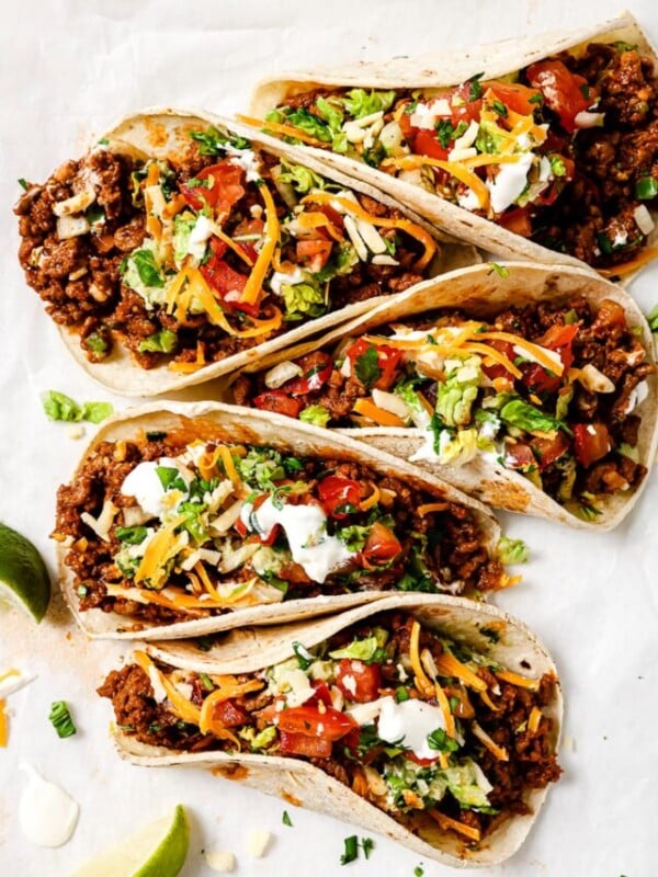 Ground Beef Tacos on a counter top