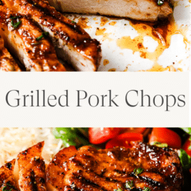 Titled Photo Collage (and shown): Grilled Pork Chops