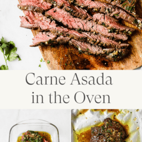 Titled Photo Collage (and shown): Carne Asada in the Oven