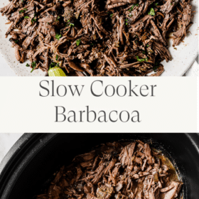Titled Photo Collage (and shown): Slow Cooker Barbacoa