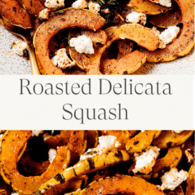 Titled Photo Collage (and shown): Roasted Delicata Squash