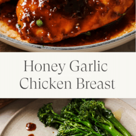 Titled Photo Collage (and shown): Honey Garlic Chicken Breast