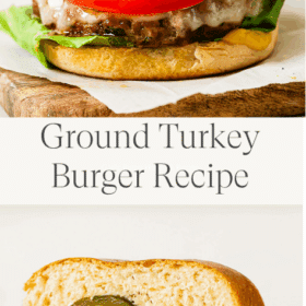 Titled Photo Collage (and shown): Ground Turkey Burger