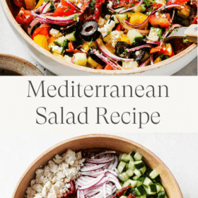 Titled Photo Collage (and shown): Mediterranean Salad Recipe