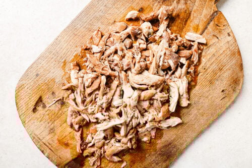 shredded cooked chicken