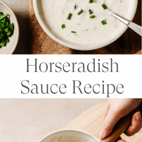 Titled Photo Collage (and shown): horseradish sauce